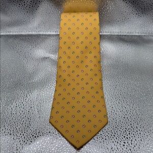 Salvatore Ferragamo Yellow and Colorful Fish Tie